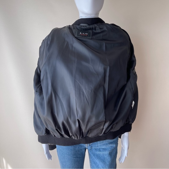 LLD ORIGINAL Black Vintage Genuine Leather Bomber Jacket - Picture 7 of 14